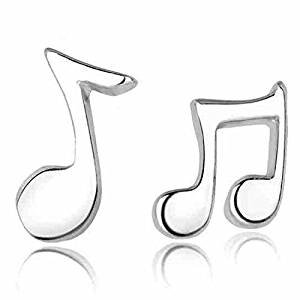 Small music note earrings