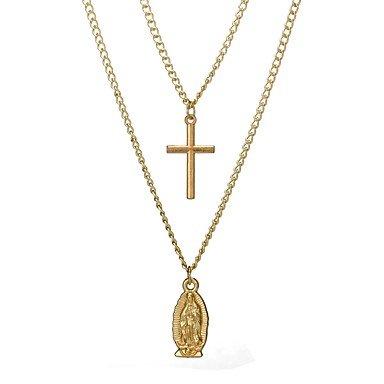 Layered necklace cross necklace women retro fashion jewelry necklace