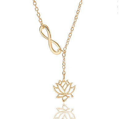 Female hollow necklace, lotus, unlimited, simple, stylish alloy, silver necklace jewelry daily