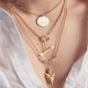 Women thick chain necklace layered necklace wrapped arrow necklace fashion jewelry necklace