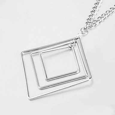 Women long pendant necklace, fashion silver necklace jewelry daily