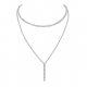 Female layered necklace, long necklace, simple, basic steel, silver necklace jewelry daily, appointments