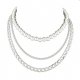 Women stratified layered necklace, simple, multi-layer steel, silver necklace jewelry daily, appointments