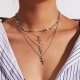 Women hierarchical multi-layer necklace cross necklace fashion jewelry