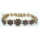 Real natural Bohemian garnet bracelet with safety chain