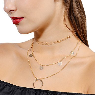 Women Pearl layered stack stackable collar necklace, pendant necklace