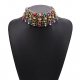 Women layered collar necklace, diamond, yellow, rainbow, transparent necklace jewelry