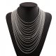 Layered necklace, stainless steel ladies fashion steel, Silver jewelry necklace