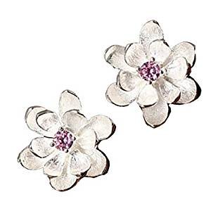 Lotus pink cubic zirconia earrings