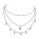 Female layered necklaces, simple, basic steel, silver necklace jewelery daily