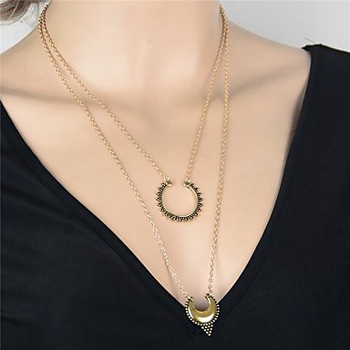 Female necklace pendant necklace layered moon personalized retro fashion jewelry necklace