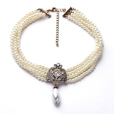 Women layered necklace beads, imitation pearls women, fashion, simple 40 + 8 cm necklace jewelry daily