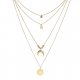 Women stratified layered necklaces, Crescent Moon, alloy necklaces jewelry