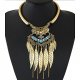 Women tassel bib necklace, tassel, fashion alloy, silver necklace jewelry