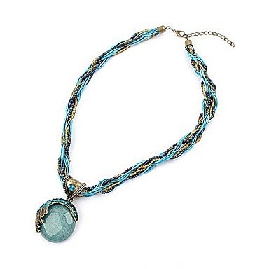 Women turquoise pendant necklace, fashion jewelry necklace birthday, leisure