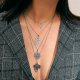 Women hierarchical stratification necklace pendant necklace long necklace vintage necklace jewelry