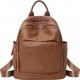 Women leather backpack zipper bag