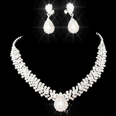 Crystal Jewelry Set Pendant Necklace Fringe Pear Lady Party Fashion Elegant Daily Daily Cubic Zirconia Imitation Diamond Earring