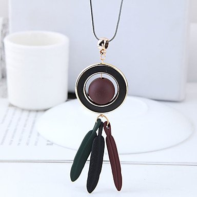 Women tassel retro long necklace, balls, feathers, simple, fashion jewelry necklace