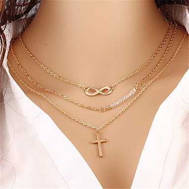 Women stratified layered necklace, multi-layer steel necklace jewelry, holiday