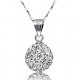 Women ball pendant necklace, silver, diamond, fashion jewelry silver necklace, casual