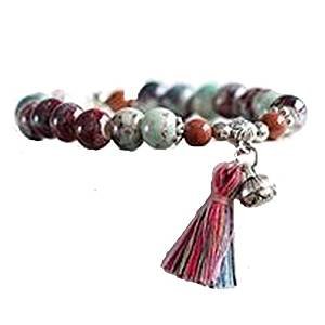 Pastel ceramic beads tassel bracelet