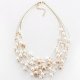 Women layered collar necklace, pearls, imitation pearls, fashion, multi-layer alloy necklace jewelry, leisure