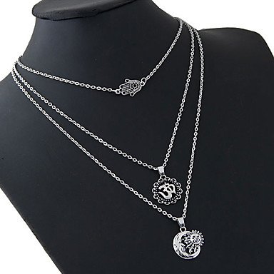 Female layered necklaces, retro, fashion jewelry silver necklace daily