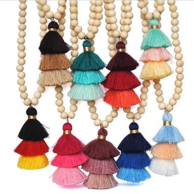 Female long tassel necklace, necklace, layered necklaces, tassels, ethnic, everyday necklace jewelry, holiday