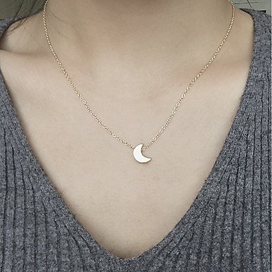 Women pendant necklace, Crescent Moon, fashion alloy, silver necklace jewelry