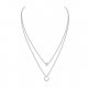 Female layered necklace, long necklace, simple, basic steel, silver necklace jewelry daily, appointments