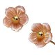 Shell carving blossoming peach pink earrings