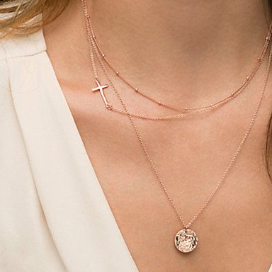 Women layered necklace cross necklace jewelry