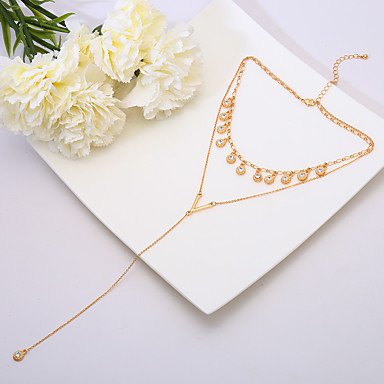 Women hierarchical chain pendant necklace, diamond, sweet, fashion, jewelry daily steel necklace