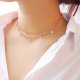 Women stratified layered necklaces, women, fashion, elegant and lovely, lovely steel, silver necklace jewelry gift