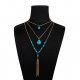 Women Turquoise Classic-layered necklace long necklace jewelry