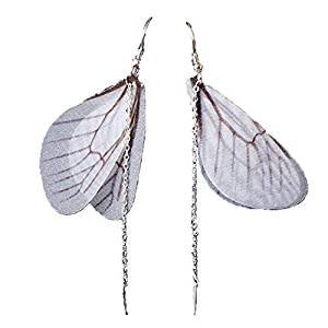 Dragonfly wings long tassel earrings