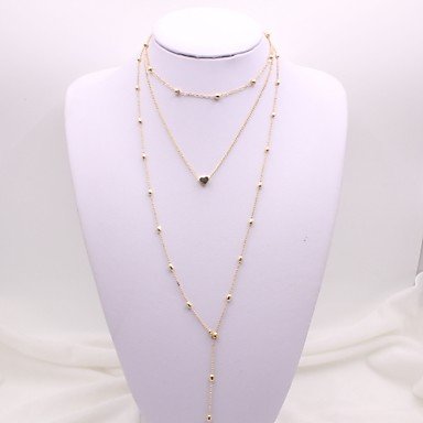 Female layered necklace, long necklace, women ball, elegant steel necklace jewelery daily