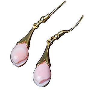 Shell magnolia flower earrings
