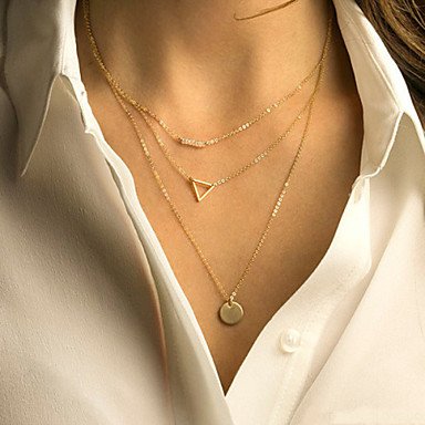 Women layered hollow layered necklaces, women, simple style, multi-screen color necklace jewelry