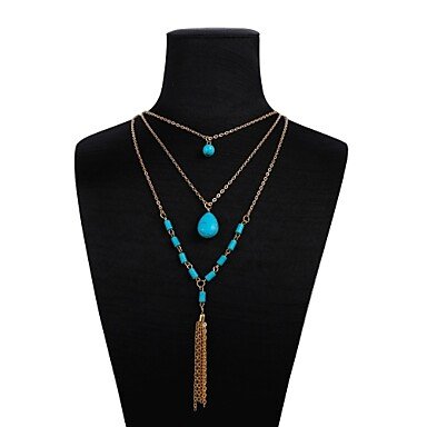 Women Turquoise Classic-layered necklace long necklace jewelry