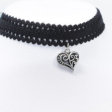 Women collar necklace, torque, collars, lace heart, fashion jewelry necklace, leisure