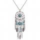 Women turquoise tassel pendant necklace dream catcher necklace