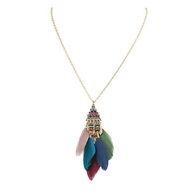 Women feather necklace fashion jewelry necklace multicolor