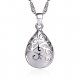 Synthetic female egg stone beads necklace sterling silver fashion jewelry necklace