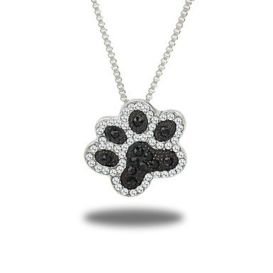 Women cubic zirconia pendant necklace, zircon cat, fashion jewelry silver necklace