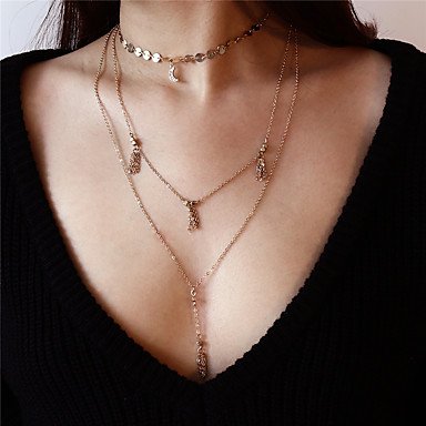 Female layered necklaces, layered necklace, necklace, women, the multilayered steel, silver jewelry party necklace