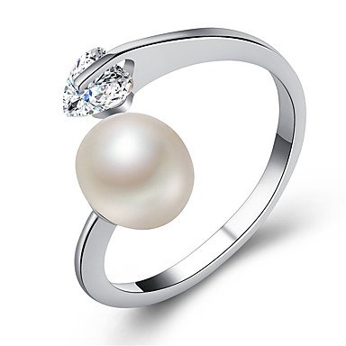 Couple couple rings Cubic Zirconia engagement rings, imitation pearls, alloys, stylish, elegant jewelry, silver, rose wedding en