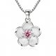 Women cubic zirconia pendant silver necklace