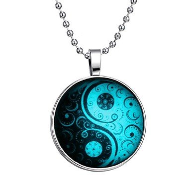 Women luminous stone retro fashion pendant necklace, resin creativity, fashion, jewelry lovely necklace